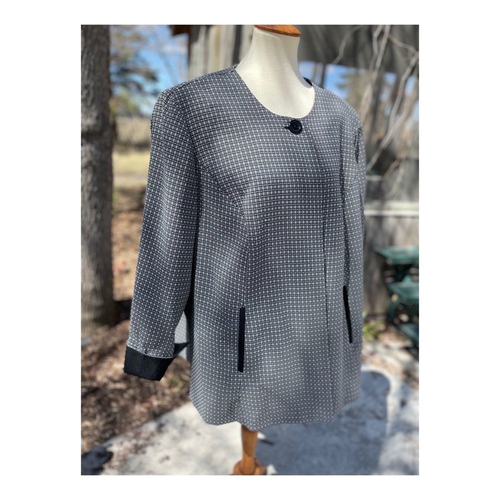 Vintage 80s Blazer Cape 3/4 Sleeve Roll Cuff Sz 22W